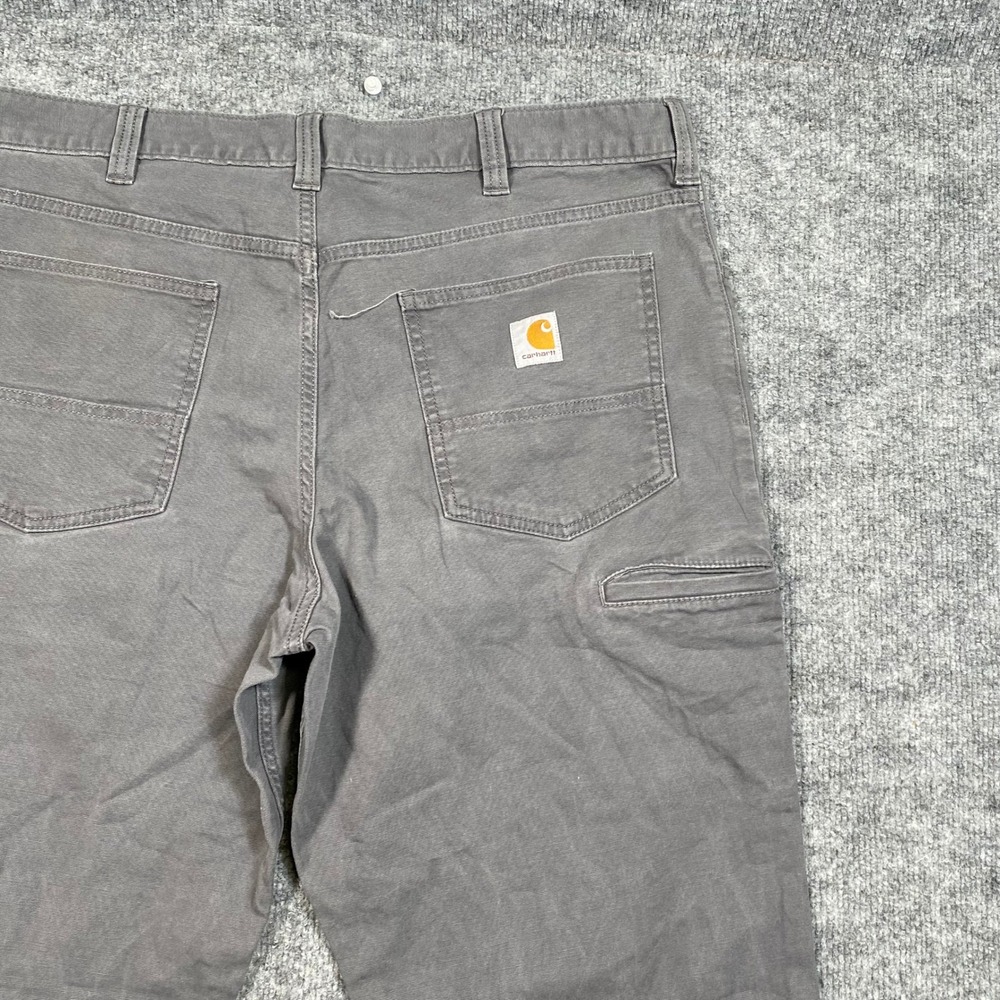 Carhartt Mens Relaxed Fit Canvas Work Pants Gray 102517 039 38x32 Utility Pocket - Picture 6 of 9